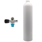 Aluminum cylinder MES valve right expandable (Rubber Knob left) 7 liters white