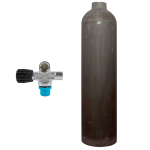 Aluminium tank, MES, Monoventil expandable (Rubber Knob right) 7 litres natural
